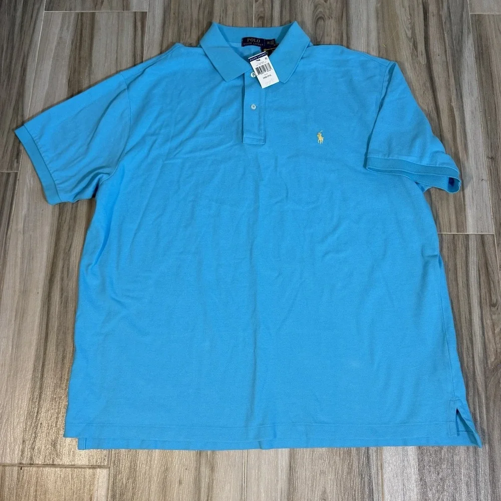 NWT Polo Ralph Lauren Polo Shirt 2XB Men's Classic Fit Short Sleeve Blue Casual